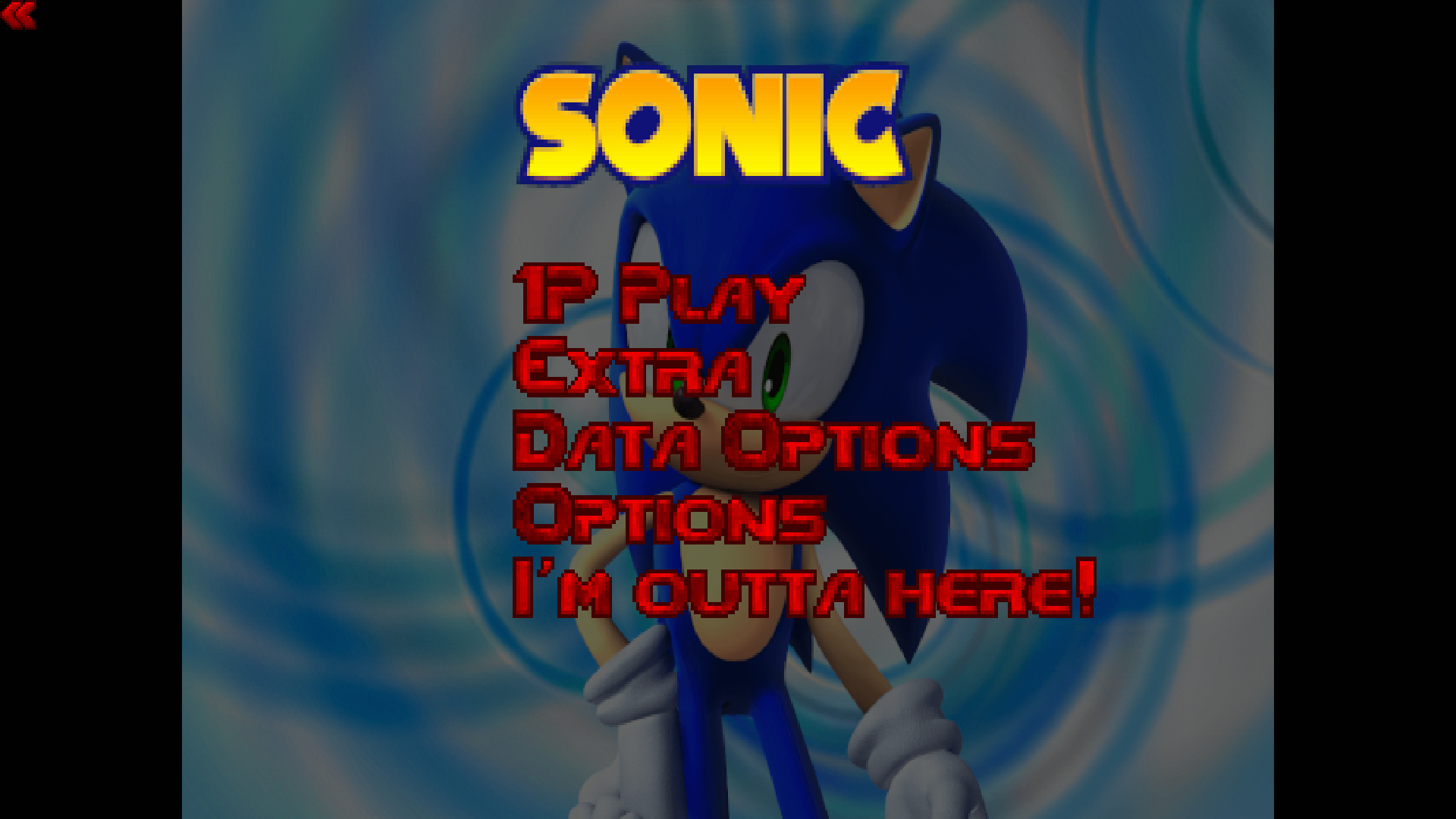 Sonic the Hedgehog in DOOM version v0.1 title screen
