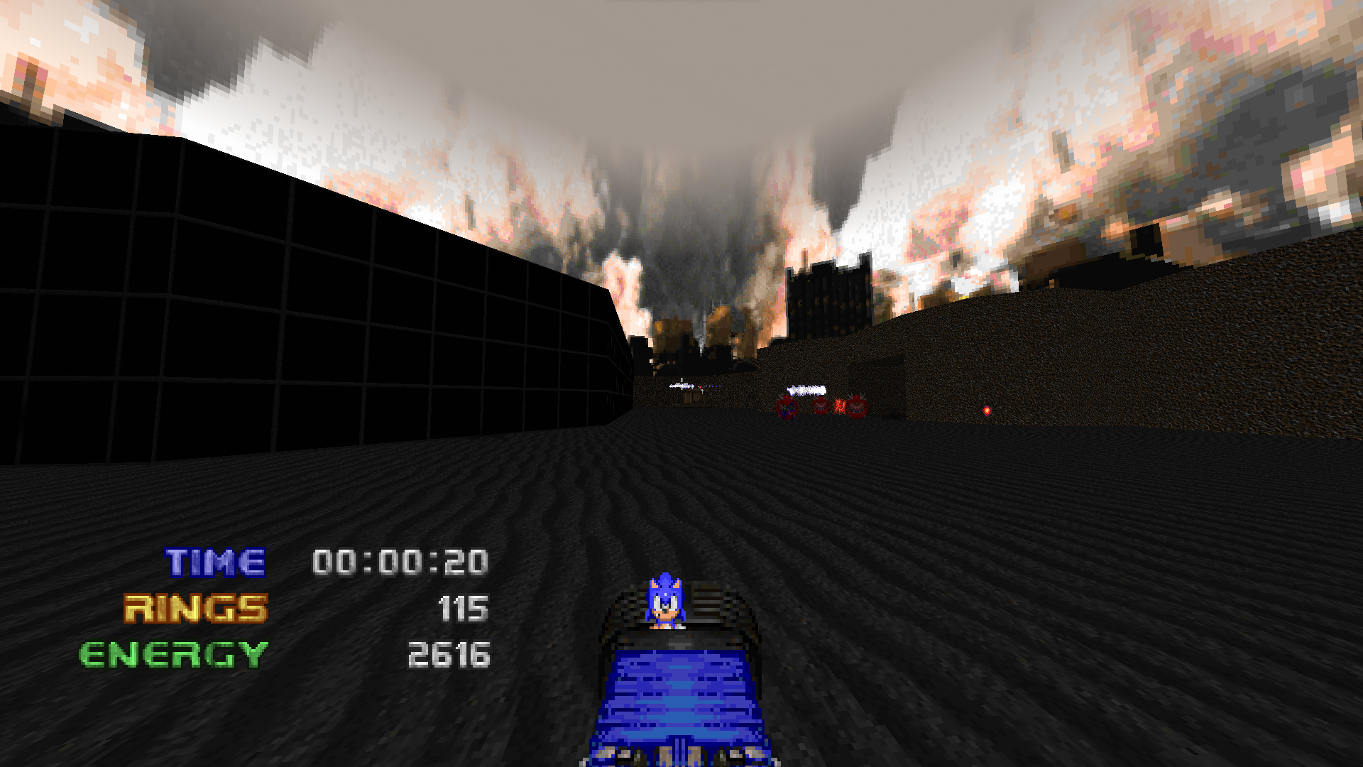 Sonic the Hedgehog in DOOM version v0.6, using Eclipse Blaster